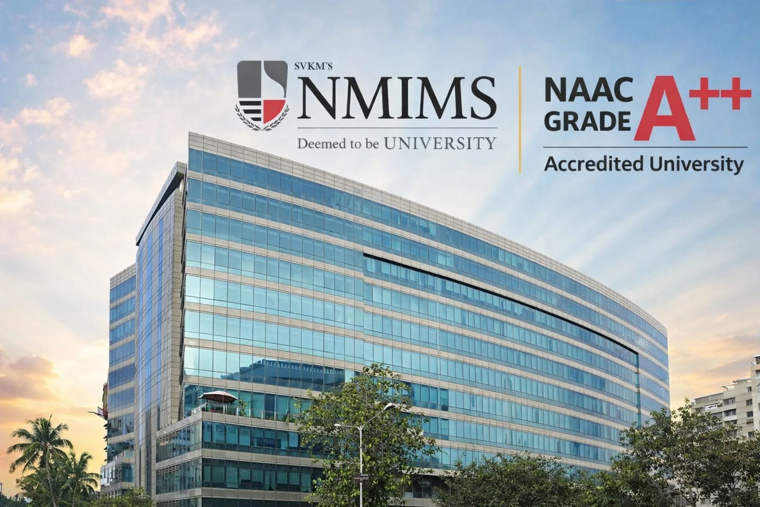 SVKM NMIMS Online campus building with NAAC Grade A++ accreditation